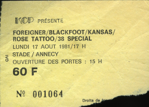 Rose Tattoo @ Le Stade - Annecy, France [17/08/1981]