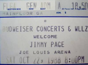 Jimmy Page @ Joe Louis Arena - Detroit, Michigan, Etats-Unis [22/10/1988]