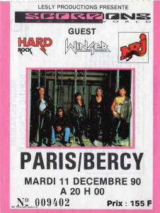 Scorpions @ Accor Arena (ex-AccorHotels Arena, ex-Palais Omnisports Paris Bercy) - Paris, France [11/12/1990]