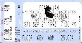 Pearl Jam @ Maple Leaf Gardens - Toronto, Ontario, Canada [21/09/1996]