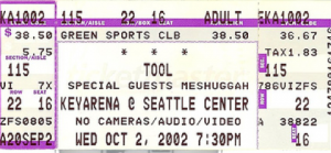 Tool @ Keyarena - Seattle, Washington, Etats-Unis [02/10/2002]