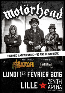 Motörhead @ Le Zénith Arena - Lille, France [01/02/2016]