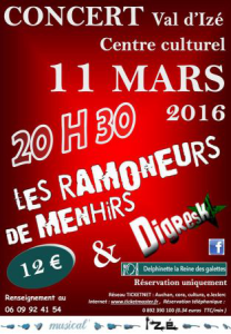 Les Ramoneurs de Menhirs @ Centre Culturel - Val-D'Izé, France [11/03/2016]