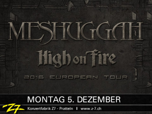 Meshuggah @ Z7 Konzertfabrik - Pratteln, Suisse [05/12/2016]